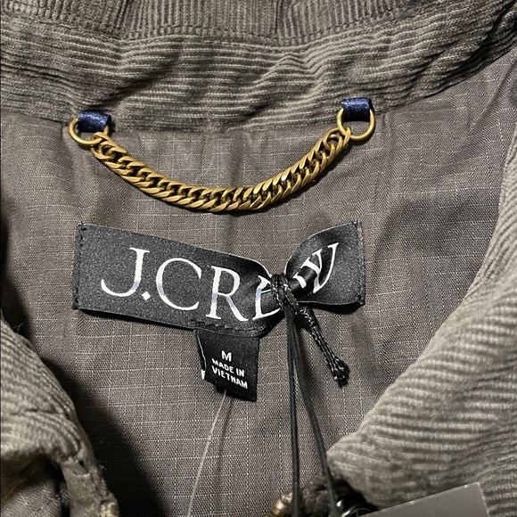 J. Crew Cropped Barn Jacket in Ripstop Cotton Mossy Brown Size Med NWT - Picture 6 of 10